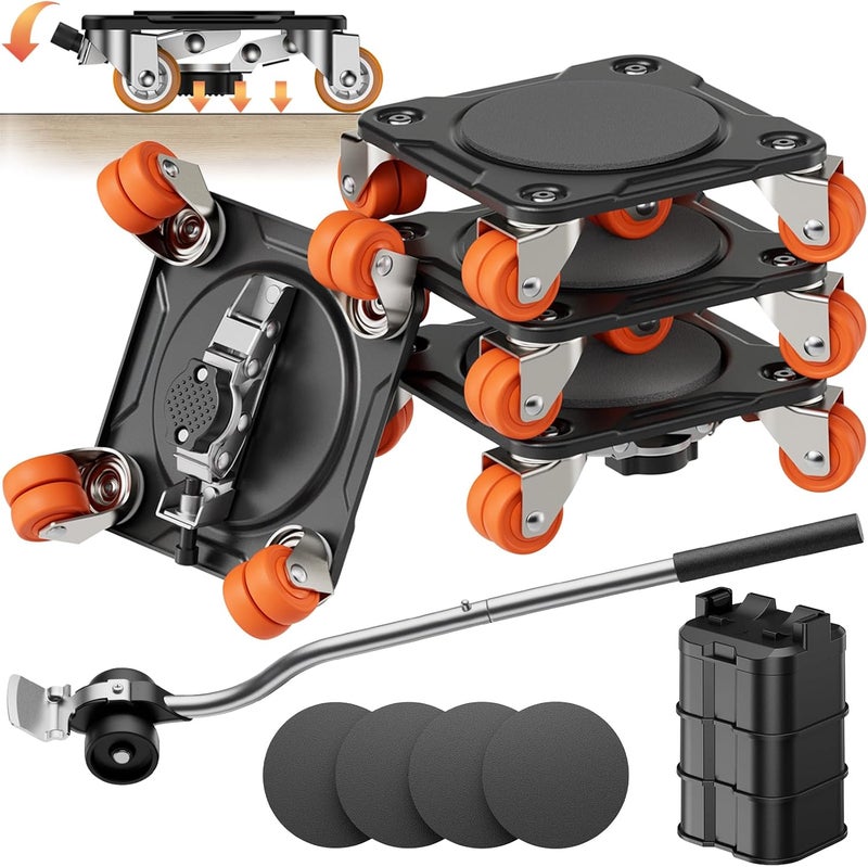 ONEON Furniture Mover Ultra Parked Edition with 10 Wheels – All-New Upgraded Double-Wheeled Low-Profile Dolly with Parking Lock for Long-Term Placement Under Heavy Item, Supports up to 2200 lbs - Image 1